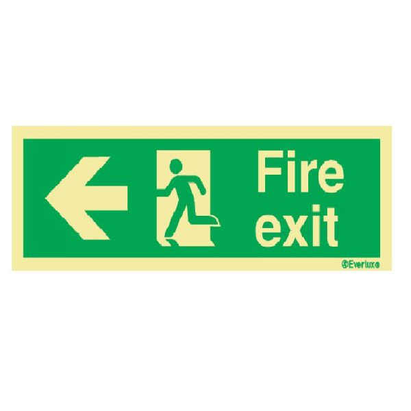 EVERLUX NR 80008 Photo Luminescence Fire Exit Arrow Left Sign