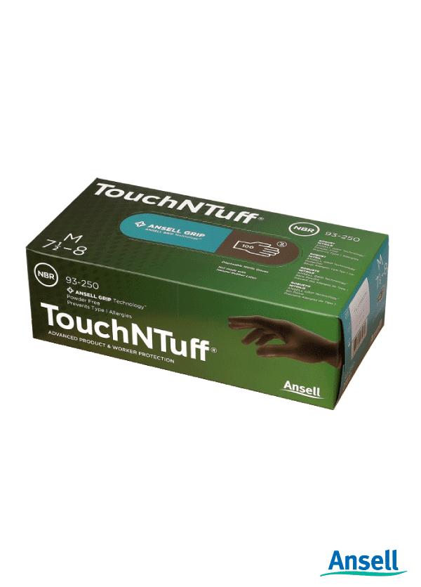 Ansell TouchNTuff 93-250 Disposable Nitrile Gloves