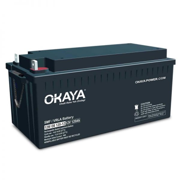 Okaya SMF OB 120-12 VRLA 12V, 120Ah Battery For UPS/Backup Application