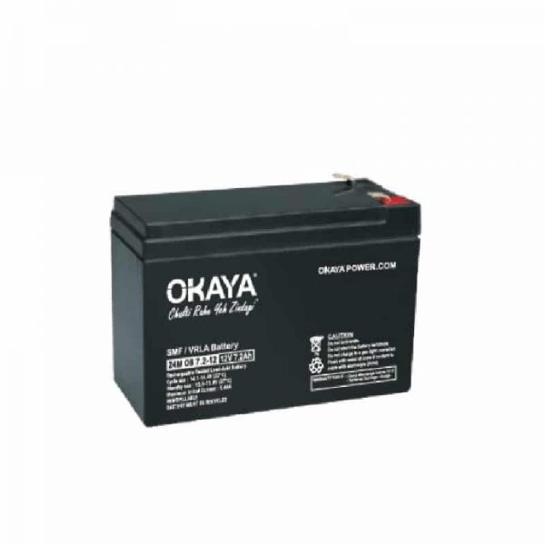 بطارية للتطبيق UPS / النسخ الاحتياطي من Okaya SMF OB 7.2-12 VRLA 12V, 7.2Ah