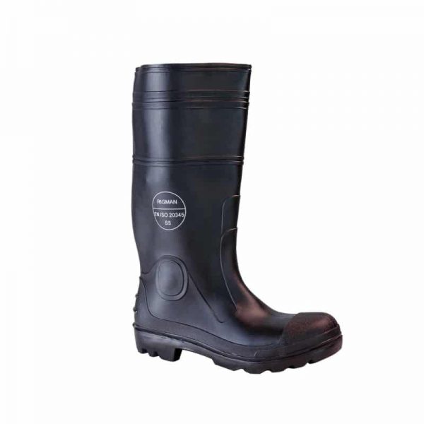 Rigman 81GBB-43 PVC Gumboots-Size 43-Black Color