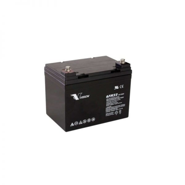 Vision 6FM33E-X Valve Regulated Rechargeable Battery 33Ah - 12V