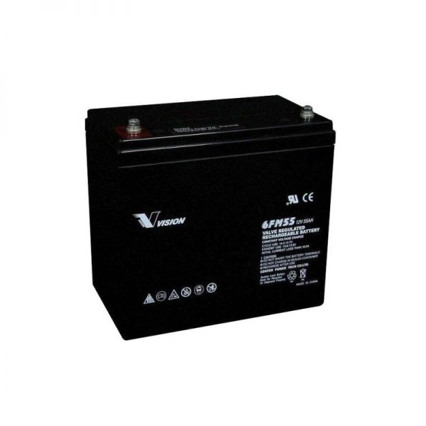 Vision 6FM55E-X Valve Regulated Rechargeable Battery 55Ah - 12V