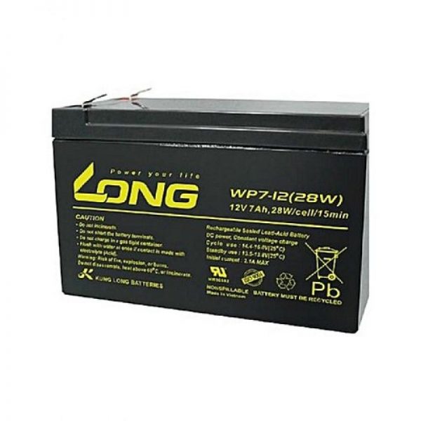 Long WP7-12(28W) 7Ah-12V Rechargeable Sealed Lead Acid Battery (MOQ of 2 Pcs)