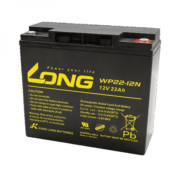 Long WP22-12NE, 22Ah-12V Rechargeable Sealed Lead Acid Battery