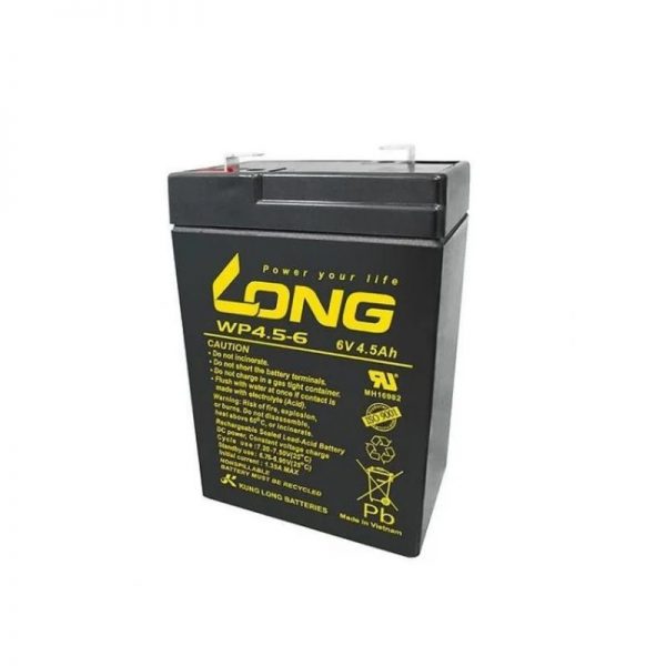 Long WP4.5-6, 4.5Ah-6V Rechargeable Sealed Lead Acid Battery (MOQ of 4 Pcs)