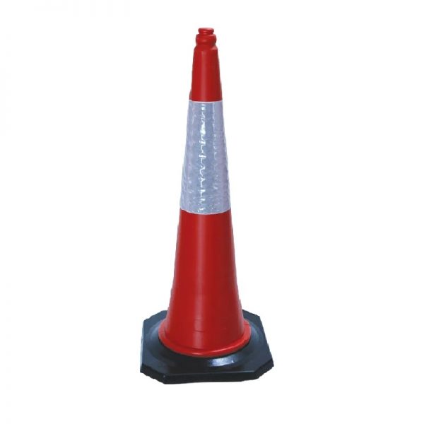 UV Resistant Traffic Cone With Reflective Tape - 1 meter, 36 Inch Height, Approx 5KG Weight