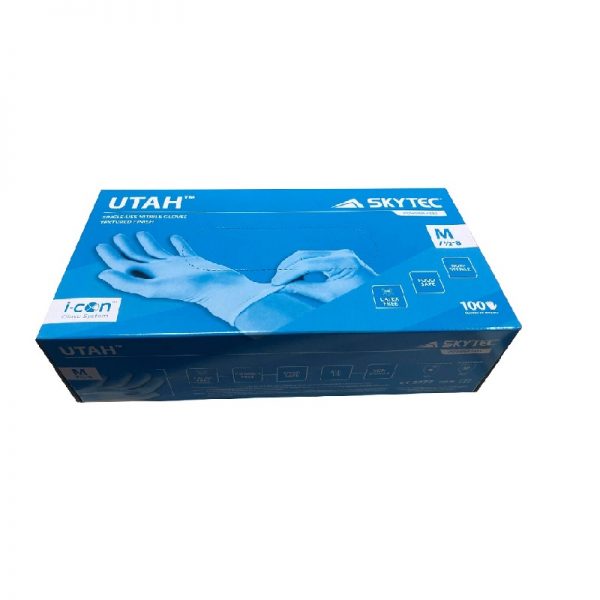 Skytec Single - Use Nitrile Gloves Textured Finish - Meduim