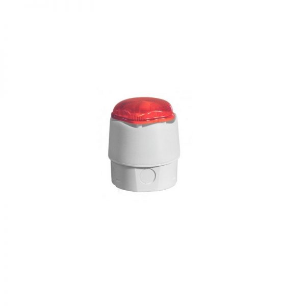 Vimpex 958CHL1501 Banshee Excel Lite Capsule White Sounder with Red LED Beacon (Deep Base)