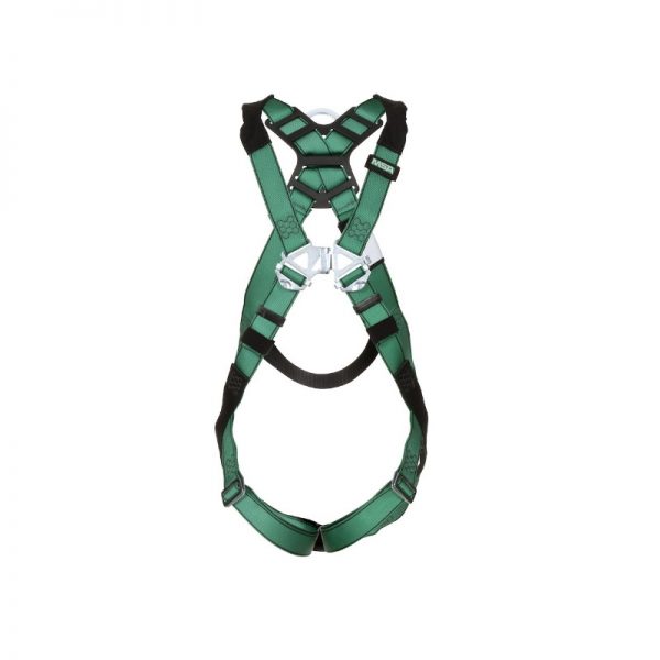 MSA 10197196 V-Form Full Body Safety Harness, Standard, Back D-Ring, Qwik-Fit Leg Straps