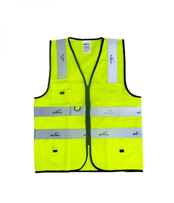 Vaultex SBQ Executive Fabric Vest, 5 Pockets, Reflective Tape and Zip Closure -Yellow(Pack of 10)