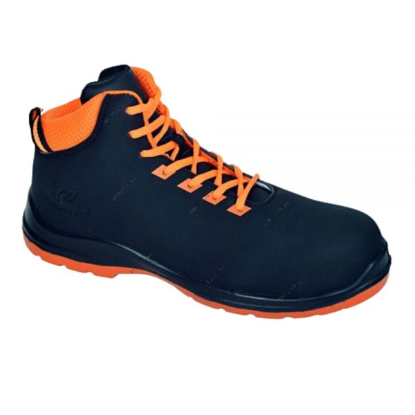 Vaultex FJV High Ankle Steel Toe Safety Shoes Black/Neon Orange