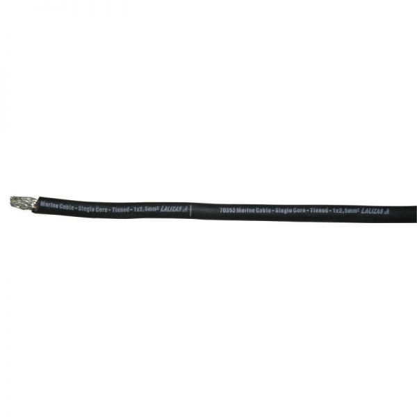 Marine Cable, Single core, Tinned, 1x70mm2, black 100Mtrs