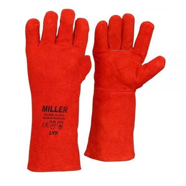 Miller LYK Welding Gloves With Piping Red Colour - 15.50 Inch