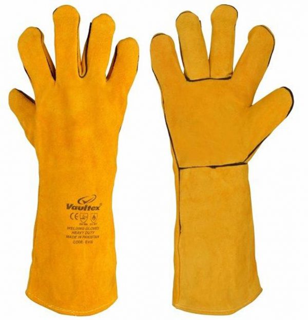 Vaultex EVB Welding Gloves With Piping- 16 Inch Yellow