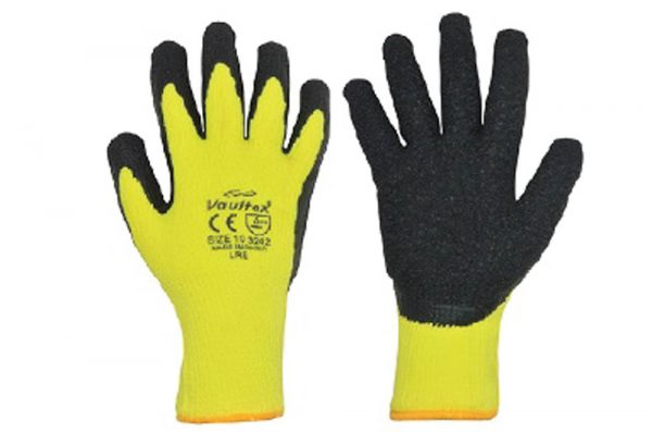 Vaultex LRE Black/Yellow Latex Coated Gloves