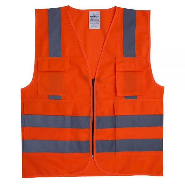 Vaultex SHT Reflective Fabric Vest 4 Pockets With Zipper (MOQ of 6 Pcs)