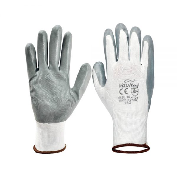 Vaultex TSO Grey Nitrile Coated Gloves With Cuff