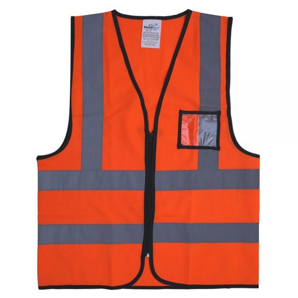 Vaultex ZKR Reflective Fabric Vest With Zipper & Id Pocket (MOQ of 10 Pcs)