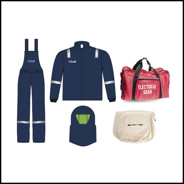 Lok-Force Arc Flash Kit - 12 Cal With Bib Overalls, Coats & Hood Large KIT-AF12-TABL-SBHD-L