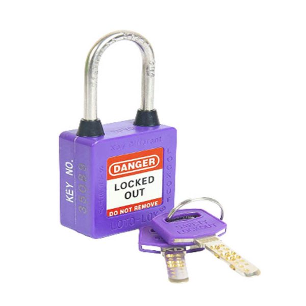 Loto Lok 3PTPPKDR40 3-PTP Three Point Traceability Padlock - Purple(MOQ of 2 Pcs)