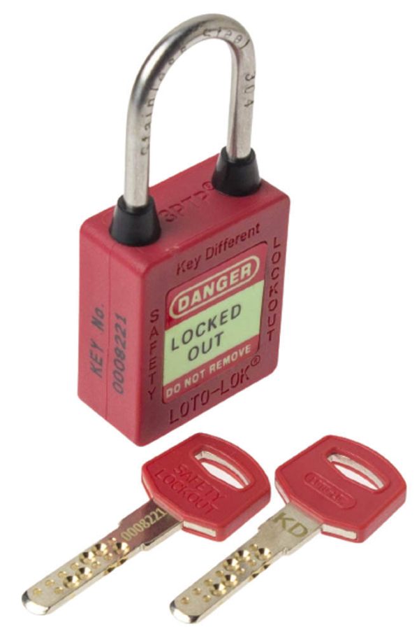 Loto Lok 3PTPRKDN40 3-PTP (Three Point Traceability Padlock) Red(MOQ of 2 Pcs)