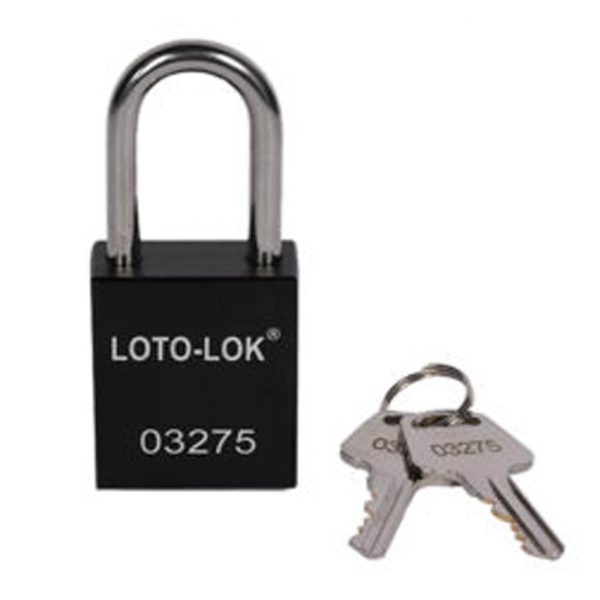 Loto Lok PD-ALBKKDS38 Aluminium Safety Padlock Black(MOQ of 2 Pcs)