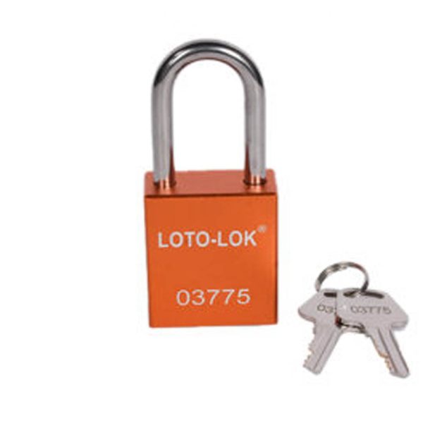 Loto Lok PD-ALORKDS38 Aluminium Safety Padlock Orange(MOQ of 2 Pcs)