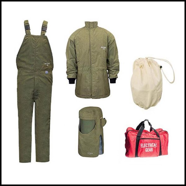 NSA 40 Cal Arcguard Revolite Arc Flash Kits (With Ventilating Fans) Olive Green Large KIT4SCLT40NGP-L