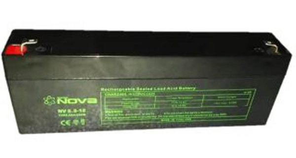 Nova NV2.3-12 Rechargeable Sealed Lead Acid Battery 12V, 2.3Ah/20Hrs(MOQ of 2Pcs)