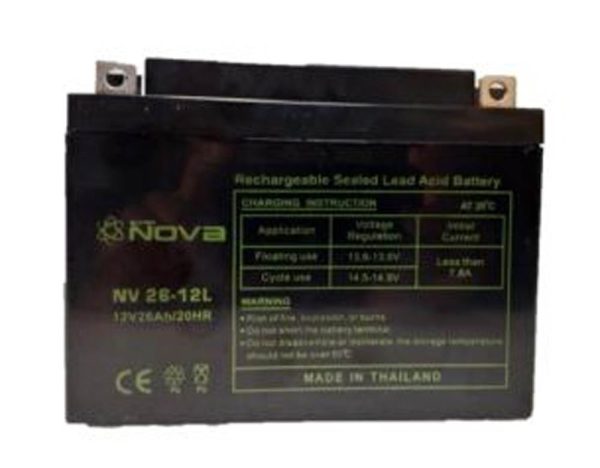 Nova NV26-12L Rechargeable Sealed Lead Acid Battery 12V, 26Ah/20Hrs