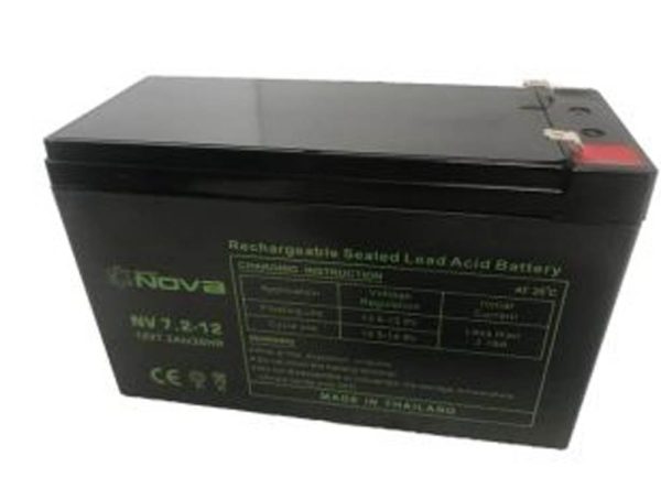 Nova NV7.2-12 Rechargeable Sealed Lead Acid Battery 12V, 7.2Ah/20Hrs