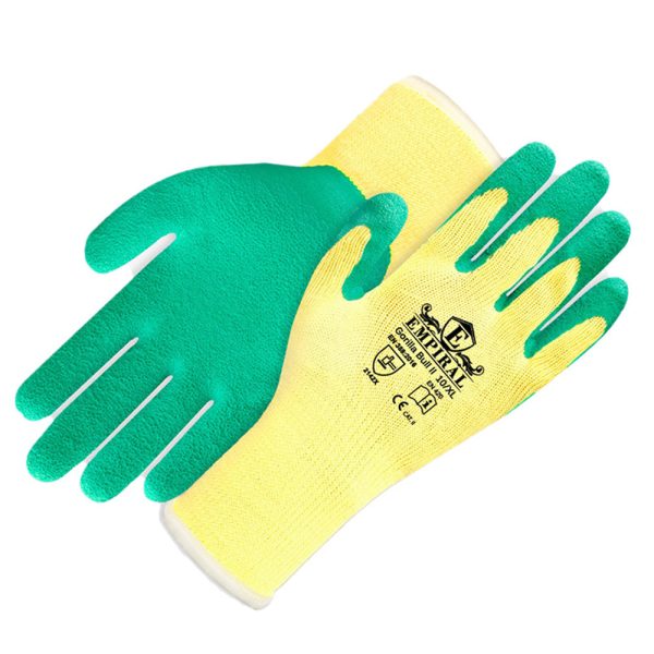 Empiral E124573320 Gorilla Bull II Palm Coated, Latex {Natural Rubber) Glove Medium Yellow/Green