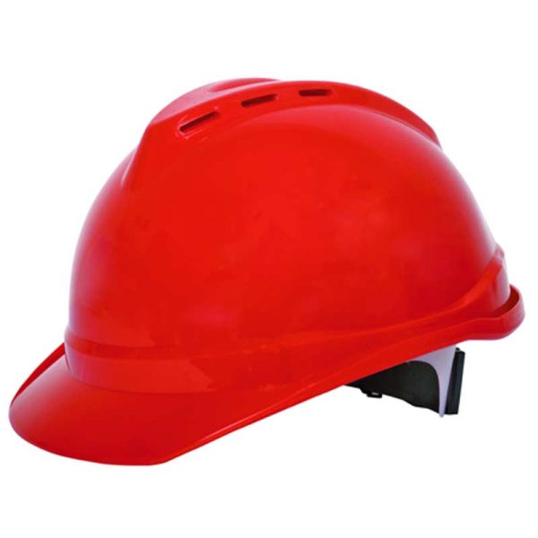 Ameriza A518241220 Safety Ventilated Helmet With Textile Ratchet Suspension Red(MOQ Of 5Pcs)