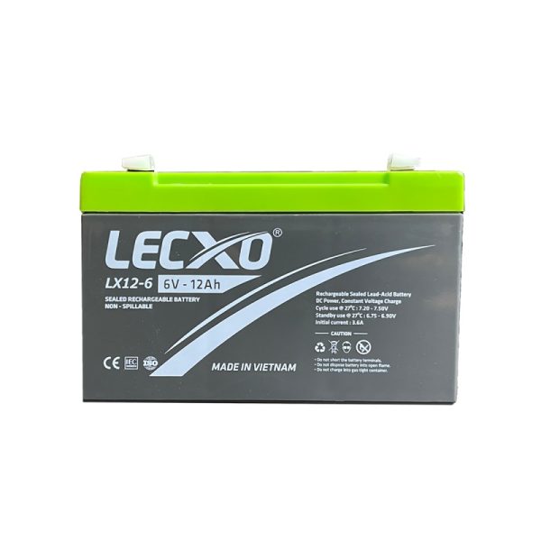 Lecxo 6V-12A VRLA Battery 6V 12Ah