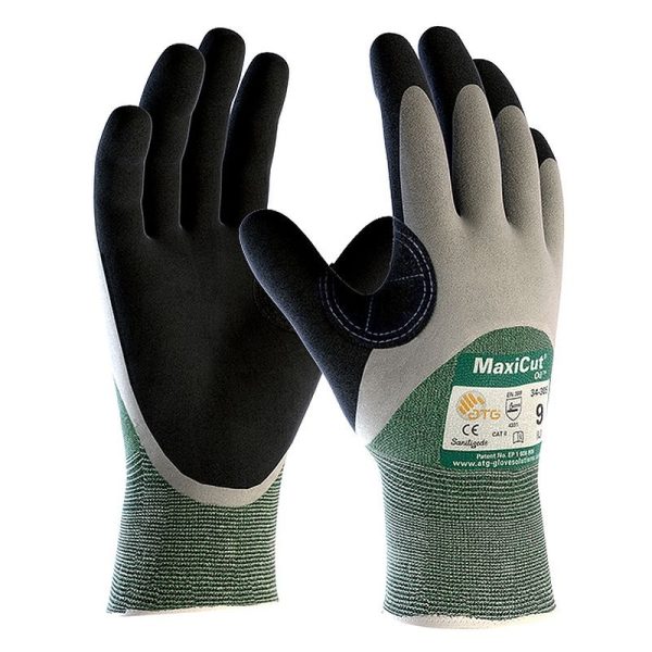 Maxicut - Oil Resistant Level 3 Cut Resistant 3/4 Coated Grip Gloves (MOQ - 6 Pairs)