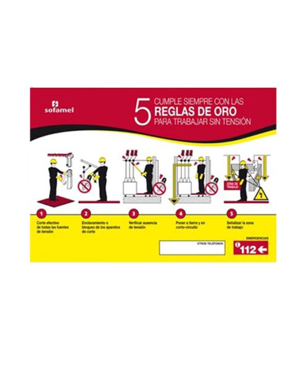 Sofamel 730 Five Golden Rules PVC Signs (Spanish)