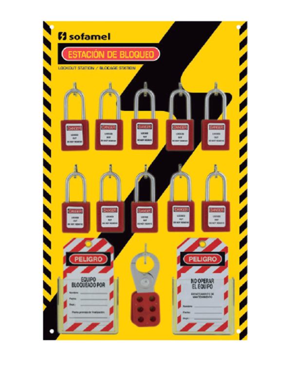 Sofamel 765 LS- 10 Lockout Station (Without Products) 486 x 300 x 60mm