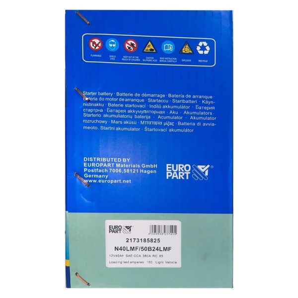 Europart - MF Auto Car Battery 12V 40Ah - 50B24LMF / N40LMF