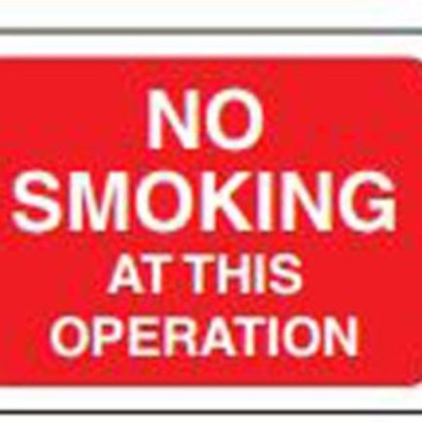 No Smoking At The Operation Safety Sign (MOQ of 5 Pcs)