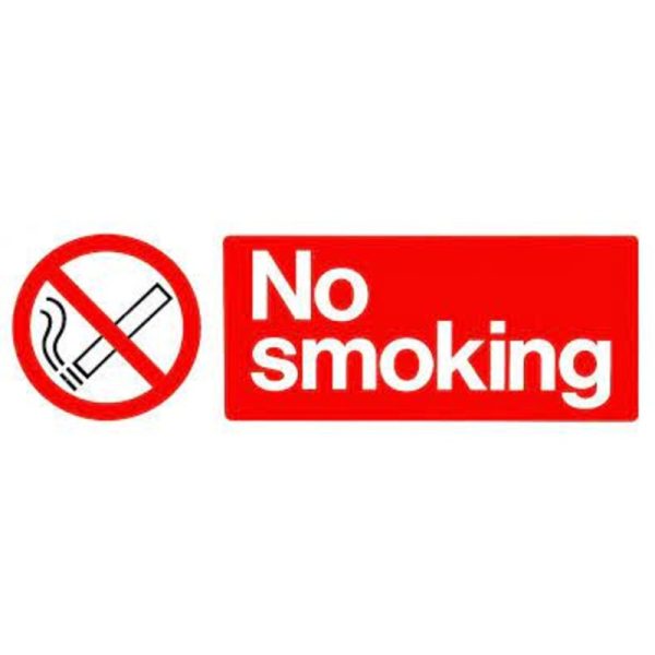 No Smoking Safety Text Sign Landscape (MOQ of 5 Pcs)