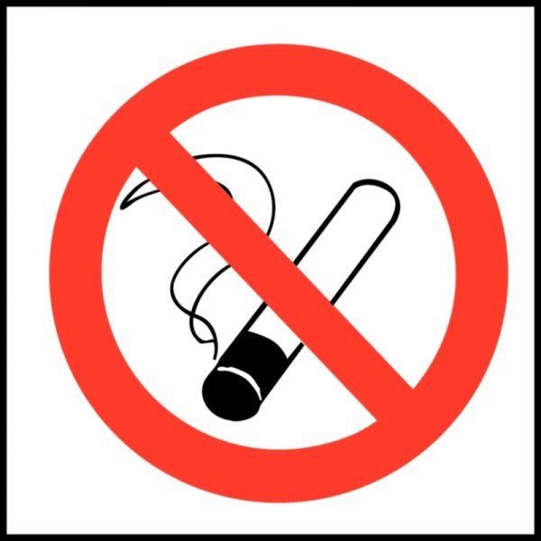 No Smoking Safety Text Sign Square (MOQ of 5 Pcs)