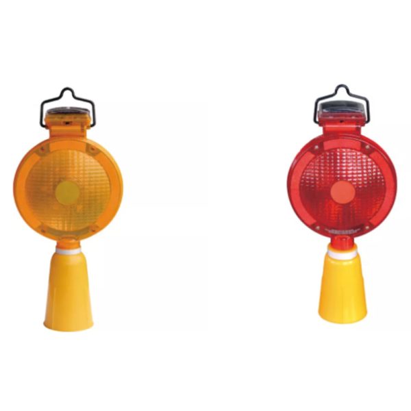 Flashing Solar Powered LED Light for Traffic Cone, Red / Yellow (MOQ - 4 Pcs)