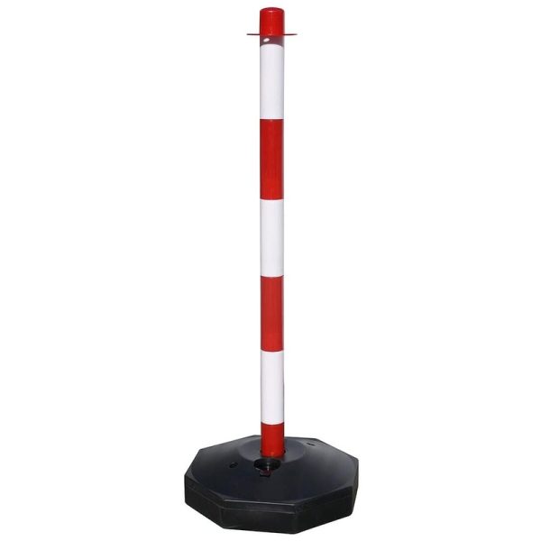 Safety Warning Post - Red and White, Size: 300 x 900 mm