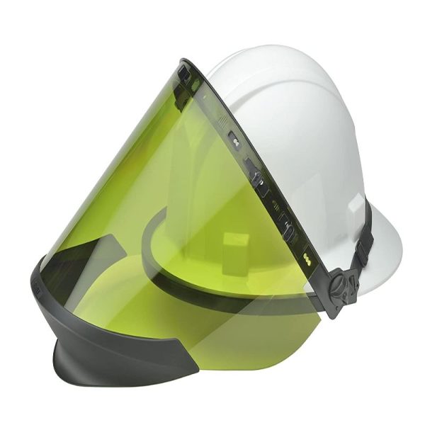 Elvex - Face Shield With Safety Helmet Green/White - VISORF14plusHR36WH