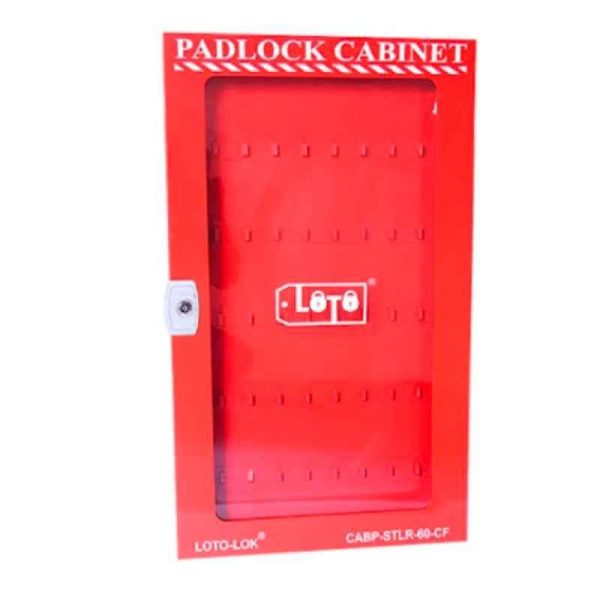 Loto-Lok - Red Padlock Cabinet 60 Locks - CABP-STLR-60-KC