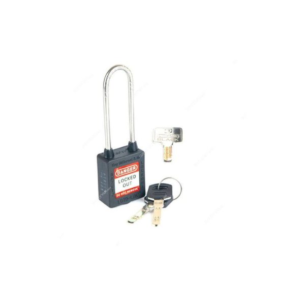 Loto-Lok - Three Point Traceability Lockout Padlock, Noir - 3PTPNKDMKL80