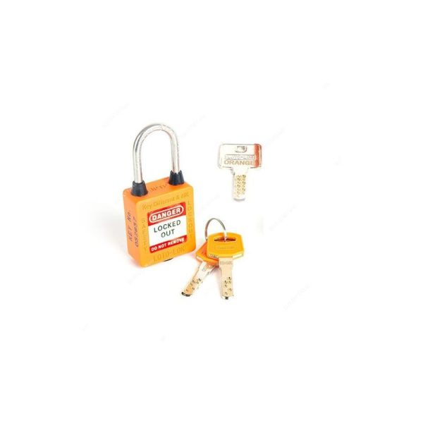 Loto-Lok - Three Point Traceability Lockout Padlock, Orange - 3PTPPKDMKR40