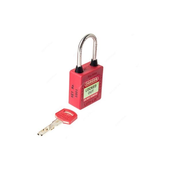 Loto-Lok - Three Point Traceability Lockout Padlock, Red - 3PTPRKAR40