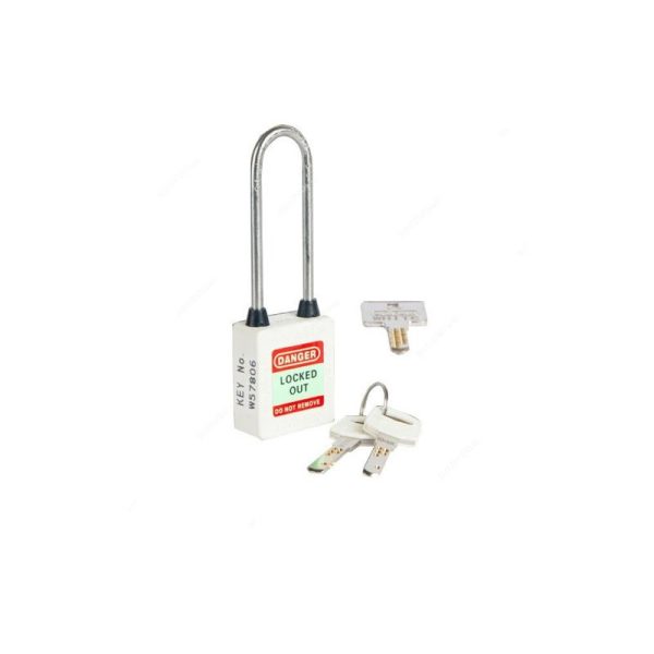 Loto-Lok - Three Point Traceability Lockout Padlock, White - 3PTPWKDMKL80